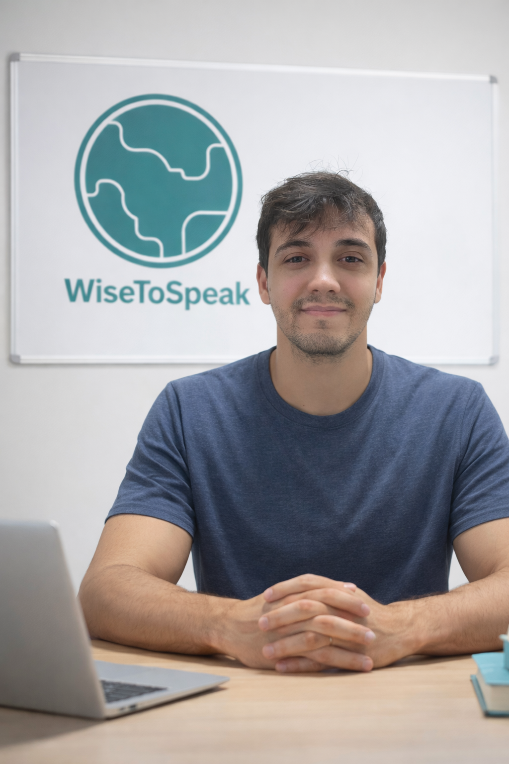 A portrait of the founder of WiseToSpeak.